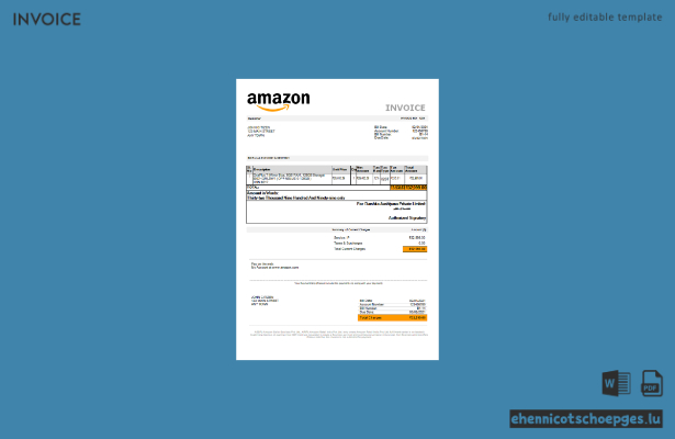 Vorschau einer Amazon-Rechnung (USA)
